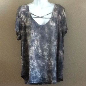 AEO Tie Dye V Neck Top